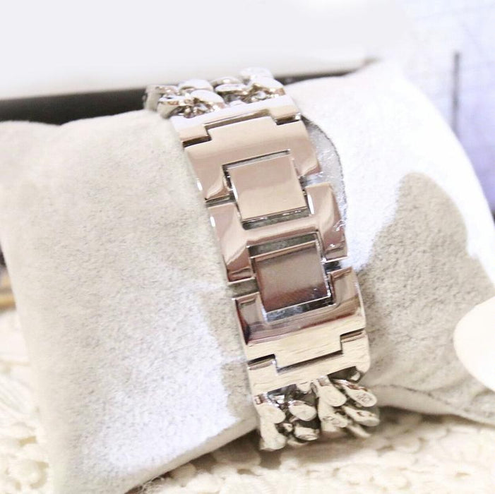 Fa1329 Double Link Niche Roman Numeral Dial Women Watch