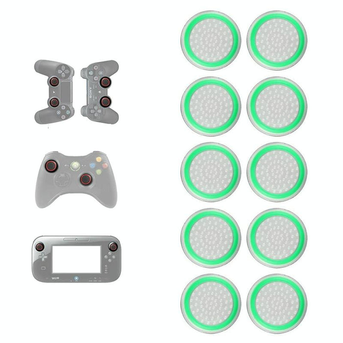 10 Pcs Gamepad Silicone Luminous Button Cap Rocker Cap For Ps5 / Ps4 / Ps3 / One / 360 / Pro / Series X / S