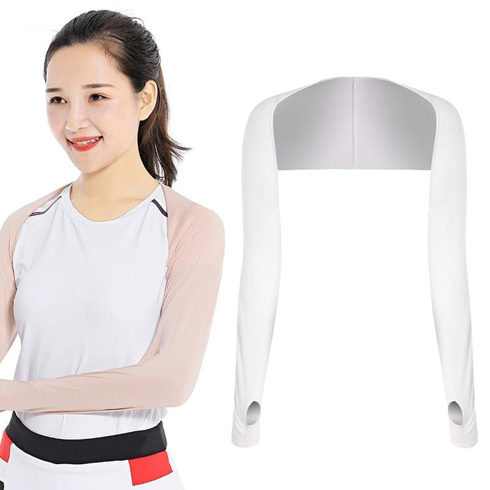 Golf Sunscreen Shawl Sleeves Outdoor Sports Cycling Ice Silk One Word Raglan Sleeves - Size One Code