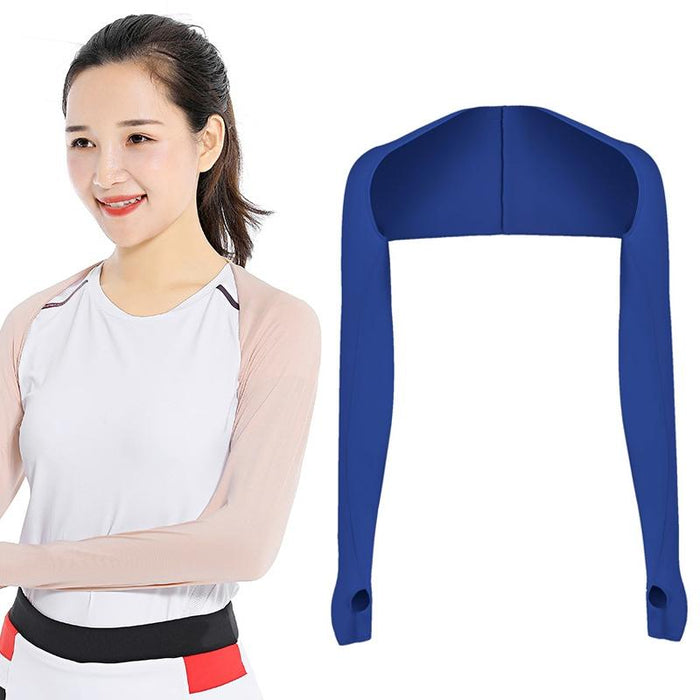 Golf Sunscreen Shawl Sleeves Outdoor Sports Cycling Ice Silk One Word Raglan Sleeves - Size One Code