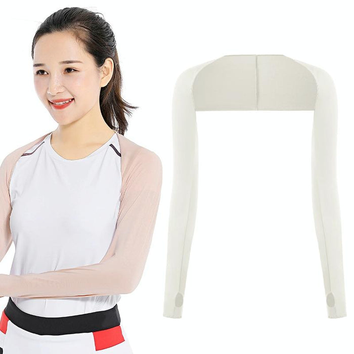 Golf Sunscreen Shawl Sleeves Outdoor Sports Cycling Ice Silk One Word Raglan Sleeves - Size One Code