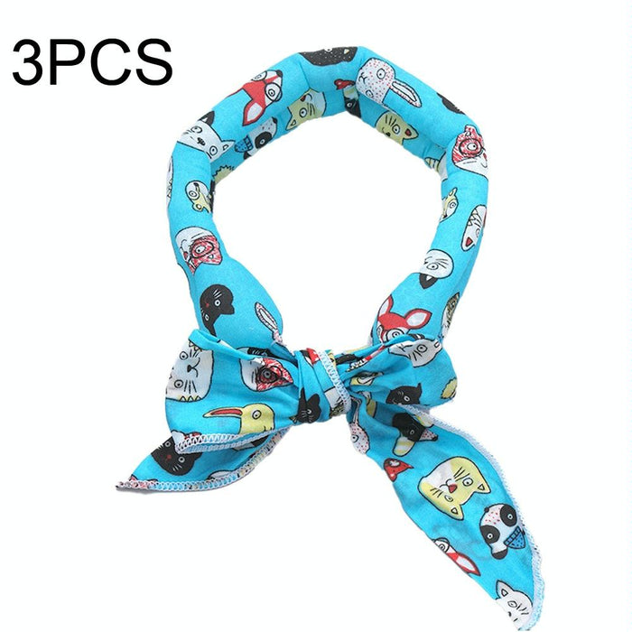 3 Pcs Summer Cooling Bandana Neck Wraps Scarf For Women Men Kids - Blue Bottom Cat