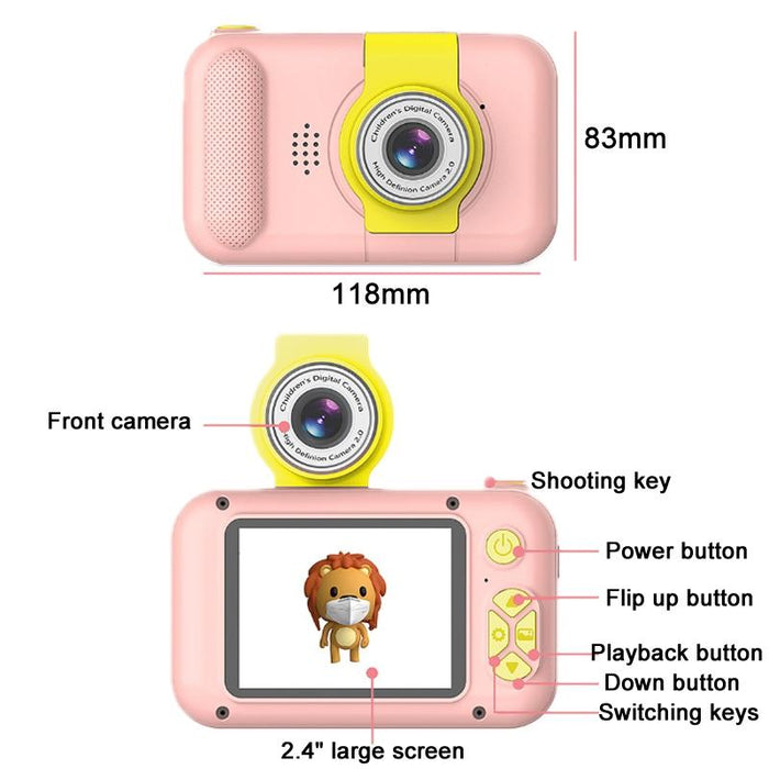 X101 Mini Hd Lens Reversible Child Camera - White