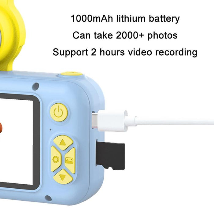 X101 Mini Hd Lens Reversible Child Camera - Blue & 16G & Card Reader