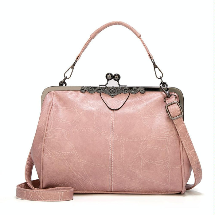 036 Vintage Buckle Handbags Leather Adjustable Crossbody Bag