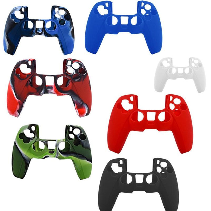 For Ps5 Controller Silicone Case Protective Cover - Camouflage Blue