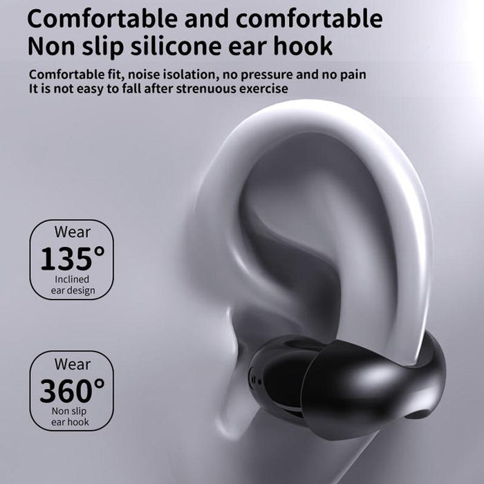 Yyk-Q96 Clip Ear Digital Display With Charging Bin Bone Conduction Bluetooth Earphones