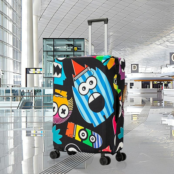 Graffiti Luggage Dust Outdoor Travel Thick Elastic Luggage Protective Cover - Size L 22-24 Inches