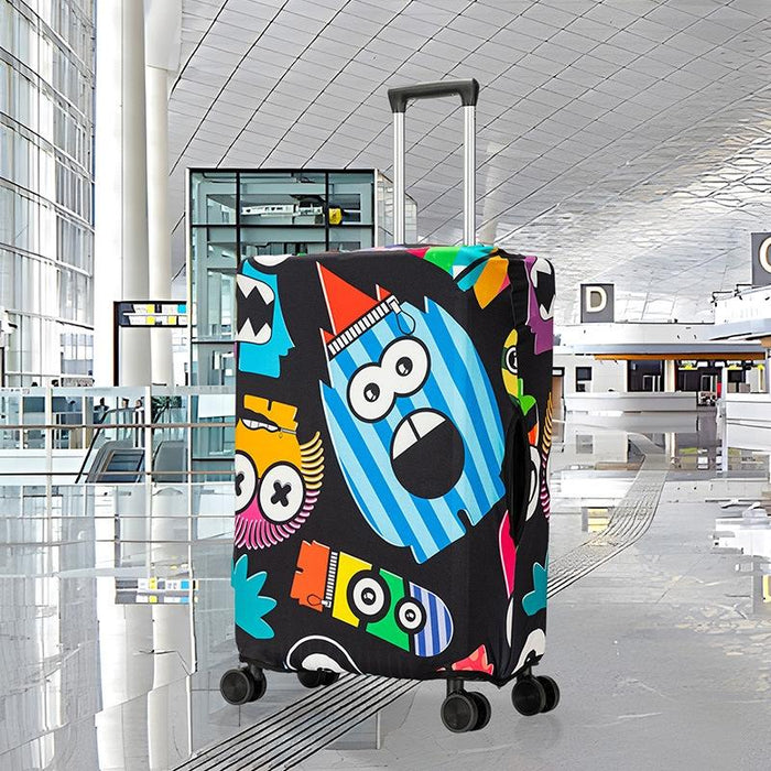 Graffiti Luggage Dust Outdoor Travel Thick Elastic Luggage Protective Cover - Size L 22-24 Inches