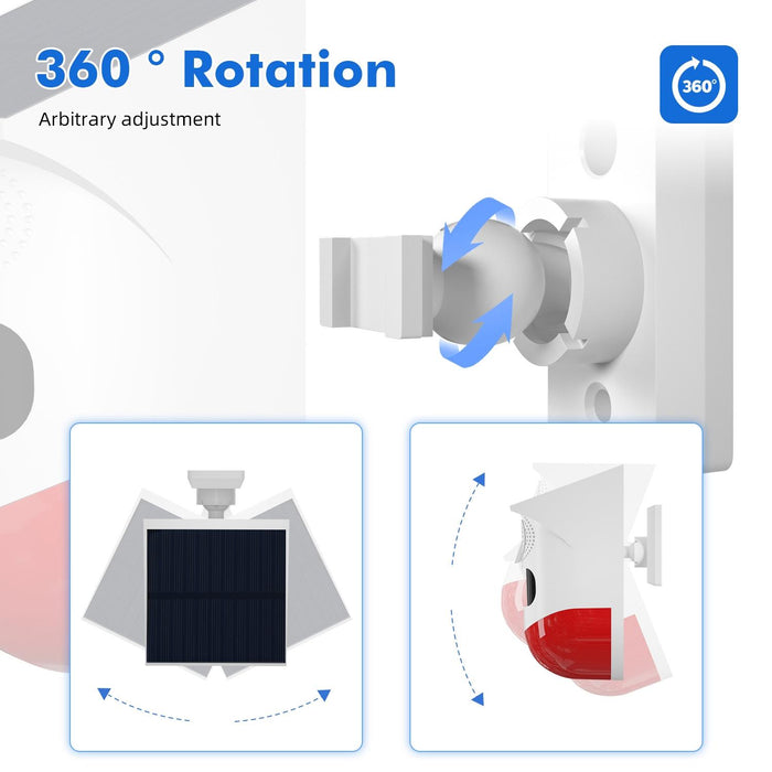 Infrared Motion Solar Outdoor Pir Wireless Strobe Siren Detector Sound Alarm