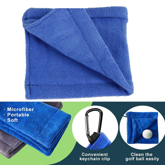 Wet And Dry Used Golf Cleaning Terry Towel With Hook Blue