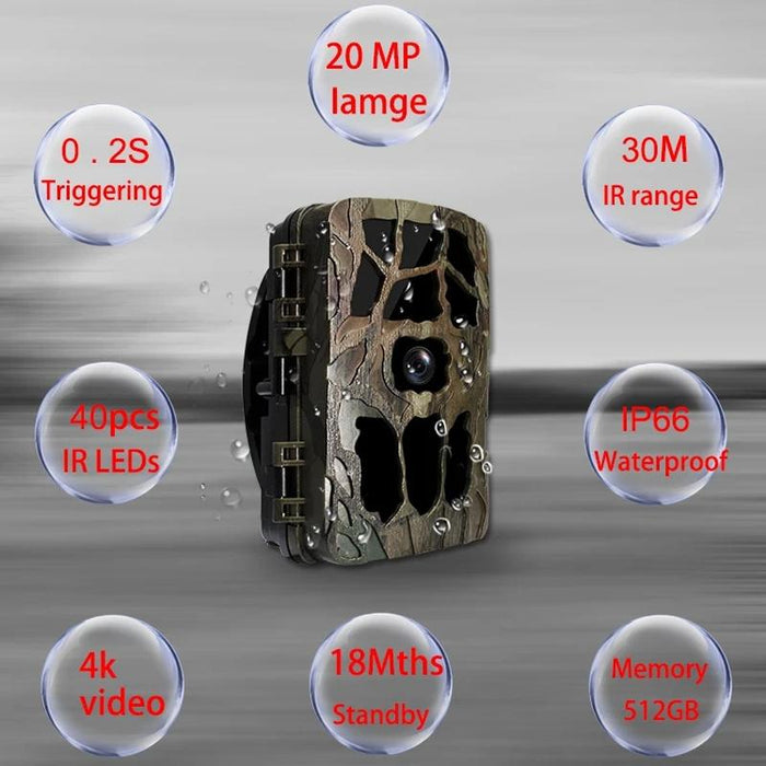 H982 4K Infrared Waterproof Induction Night Vision Monitor Animal Hd Outdoor Cameras Camouflage