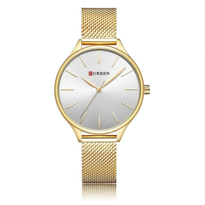 9024 Casual Steel Strap Waterproof Women Quartz Watch