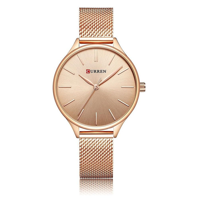 9024 Casual Steel Strap Waterproof Women Quartz Watch