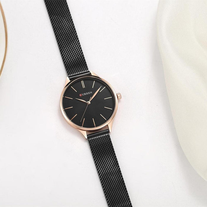 9024 Casual Steel Strap Waterproof Women Quartz Watch