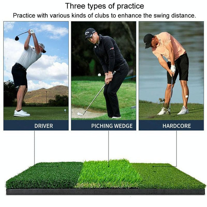 3 In 1 Golf Striking Hitting Resistant Practice Pad Indoor Mini Swing Chipping Hitting Mat