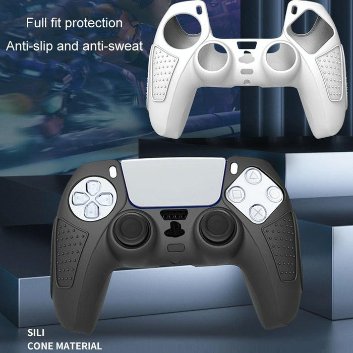 For Ps5 Gamepad Silicone Protective Case Anti-Skid Soft Silicone Cover - Black