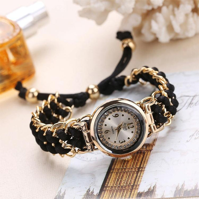 377 Women Knitting Rope Chain Quartz Wrist Watch