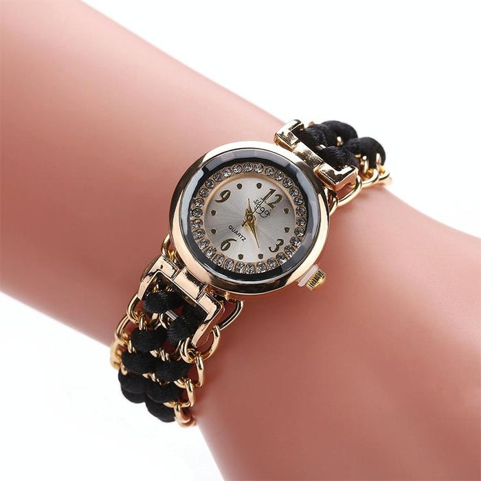 377 Women Knitting Rope Chain Quartz Wrist Watch