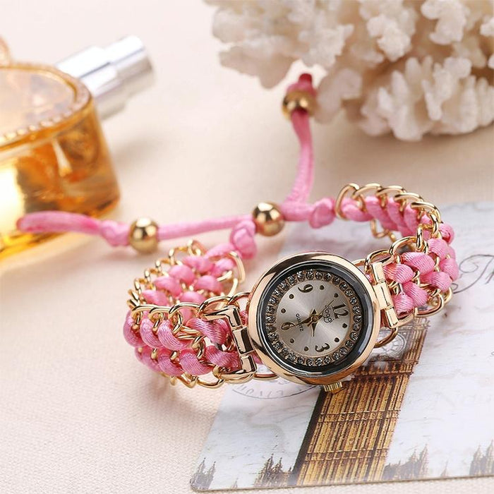 377 Women Knitting Rope Chain Quartz Wrist Watch