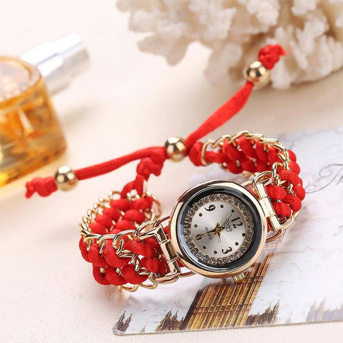 377 Women Knitting Rope Chain Quartz Wrist Watch