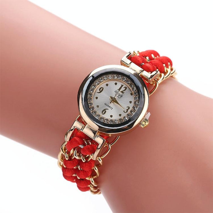 377 Women Knitting Rope Chain Quartz Wrist Watch