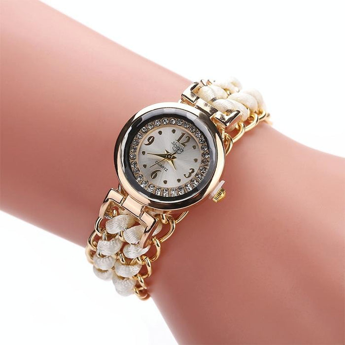 377 Women Knitting Rope Chain Quartz Wrist Watch