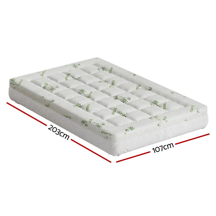 Mattress Topper Pillowtop Bamboo 7.5Cm King Single