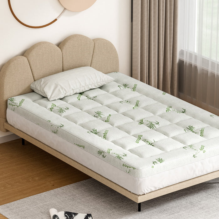 Mattress Topper Pillowtop Bamboo 7.5Cm King Single