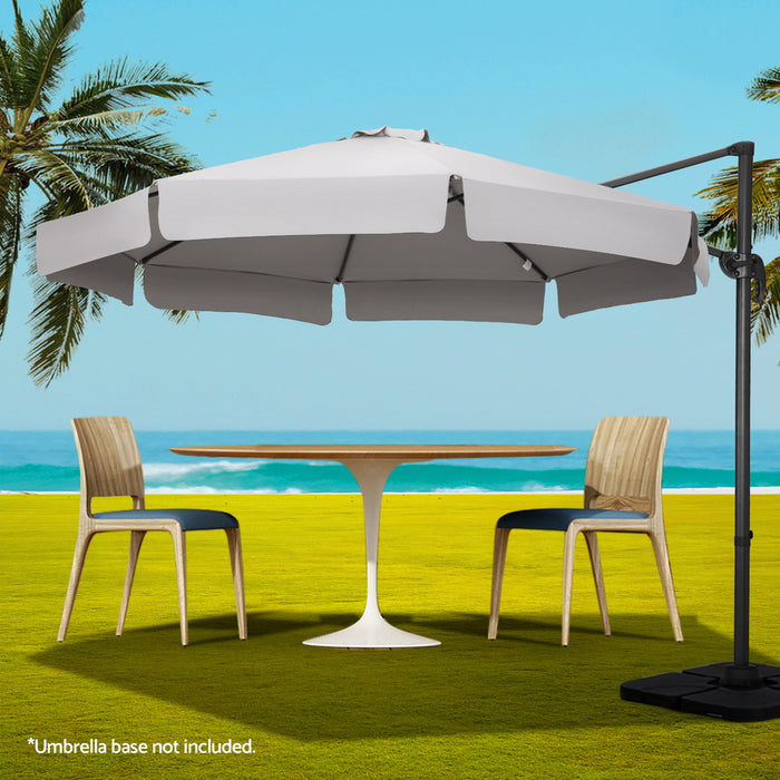 3M Outdoor Umbrella Cantilever 360 Degree Tilt Beach Roma Grey