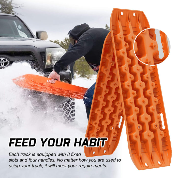 4Wd Recovery Tracks Boards 10T 2Pcs Snow Mud Essential Car Vehicle With Carry Bag