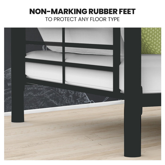 2In1 King Single Metal Bunk Bed Frame With Modular Design Dark Matte Grey