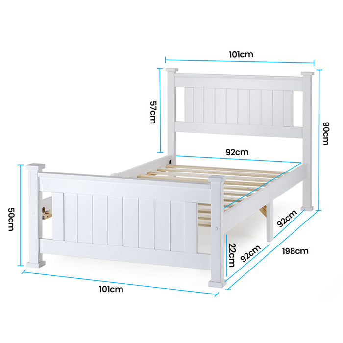Single Wooden Bed Frame Bedroom Furniture For Kids And Adults