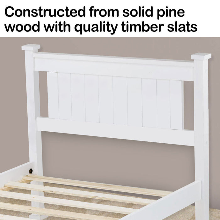 Single Wooden Bed Frame Bedroom Furniture For Kids And Adults