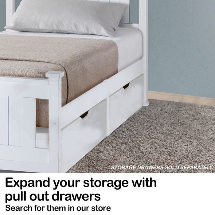 Single Wooden Bed Frame Bedroom Furniture For Kids And Adults