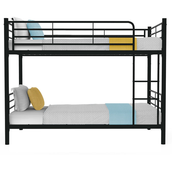 2In1 Single Metal Bunk Bed Frame With Modular Design Dark Matte Grey