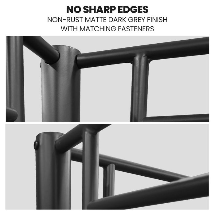 2In1 Single Metal Bunk Bed Frame With Modular Design Dark Matte Grey