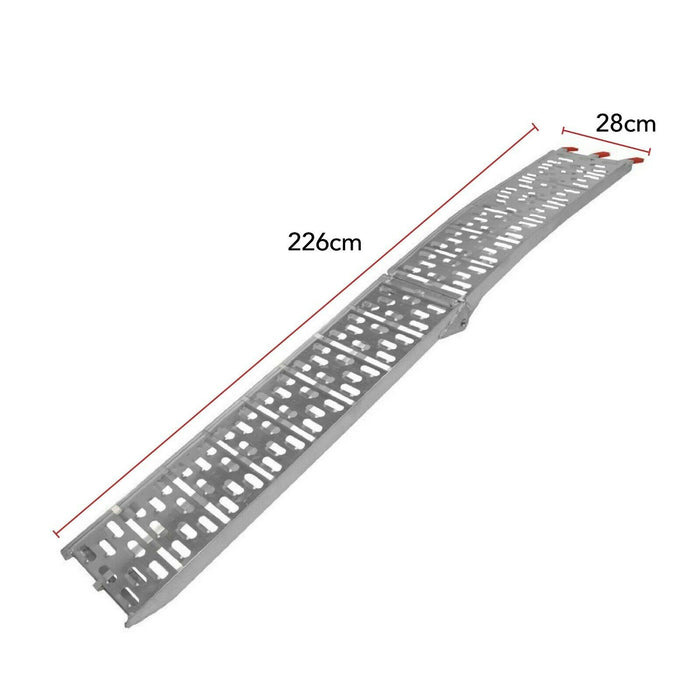 D2U Aluminum Folding Loading Ramps With Heavy-Duty 680Kg Capacity For Atvs Motorcycles Ride-On Lawnmowers