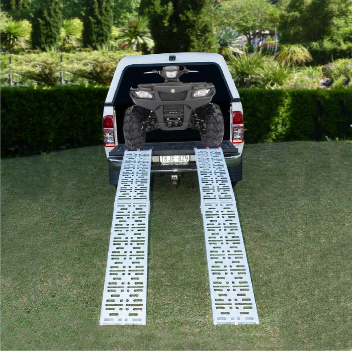 D2U Aluminum Folding Loading Ramps With Heavy-Duty 680Kg Capacity For Atvs Motorcycles Ride-On Lawnmowers