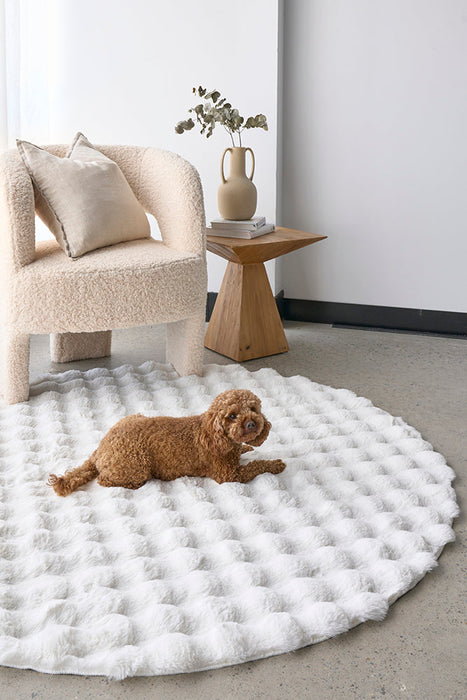 Washable Rug - White 100X100Cm