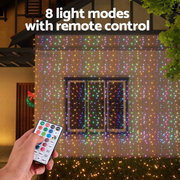 6X3M Christmas Lights Curtain String Light 960 Led Rgb Remote