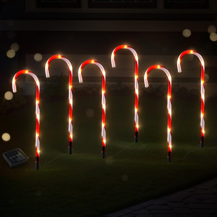 6 Pcs Christmas Lights Path Ground Light Garden Decorations 42 Led