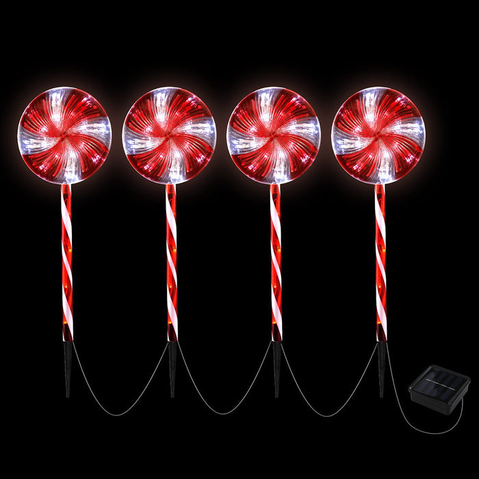 4 Pcs Christmas Lights Path Ground Light Garden Decoration 112 Led