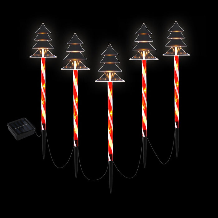 5 Pcs Christmas Lights Path Ground Light Garden Decorations 25 Led