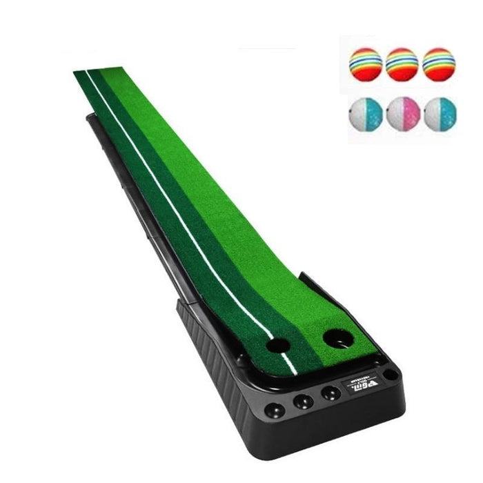 3M Golf Indoor Swing Grip Putting Trainer Practice Pace With Automatic Return Fairways & 3 Soft Balls & 3 Two-Colour Balls