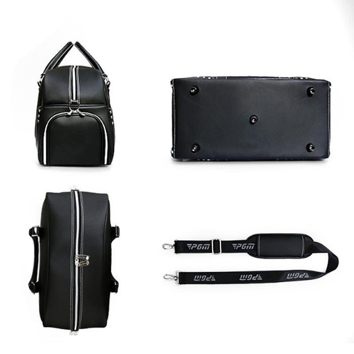 Golf Portable Large Capacity Genuine Leather Ball Bag Clothing Bag For Men Built-In Shoe Bag