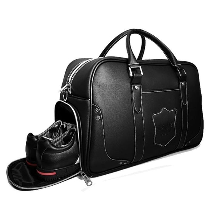 Golf Portable Large Capacity Genuine Leather Ball Bag Clothing Bag For Men Built-In Shoe Bag