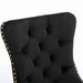 Aaden 2x Velvet Dining Chairs With Golden Metal Legs-black