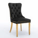 Aaden 2x Velvet Dining Chairs With Golden Metal Legs-black