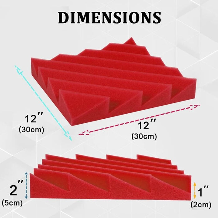 Absorption Foam Panel 6-24 Pcs Sound Absorber Diamond